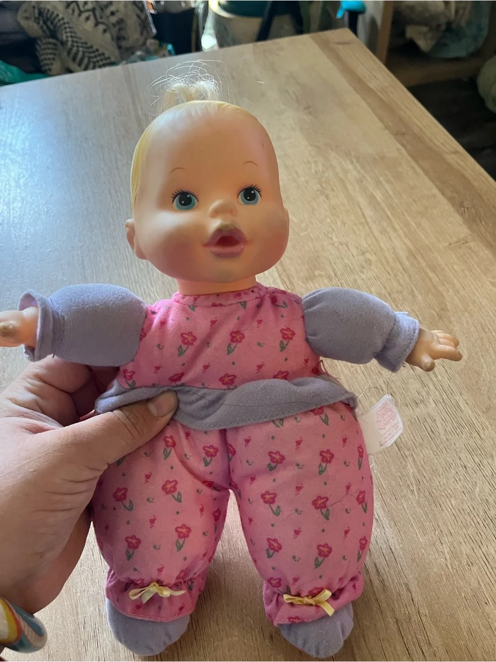 Take Care of Me Triplets VTG 1997 Baby Doll Blonde Hair ToyBiz doll only-Works!